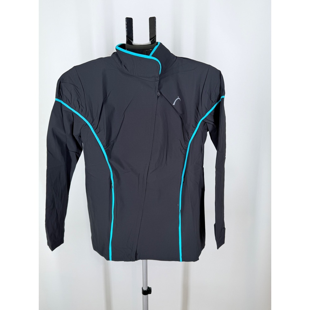 Swingdish Womens Black Teal Full Zip Athletic Golf Tennis Jacket Small NWT